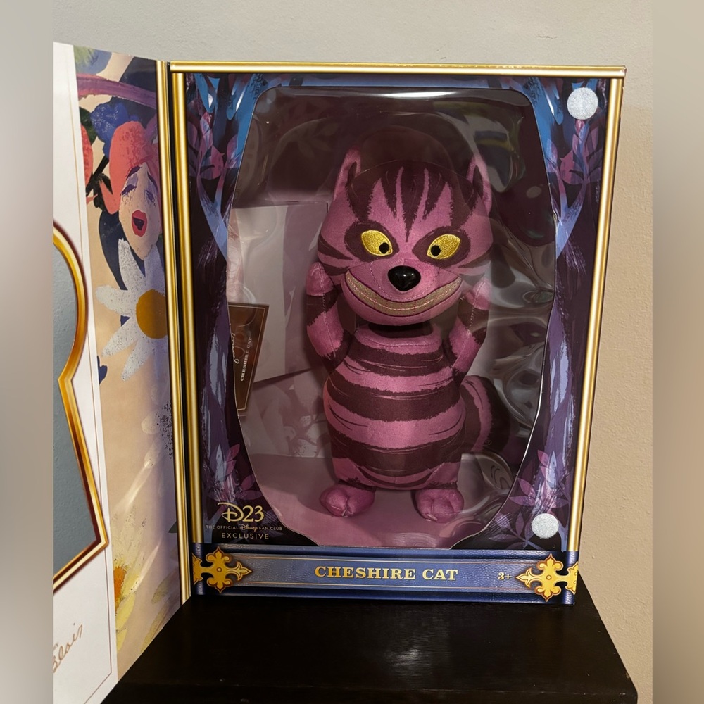 Disney D23 Exclusive Cheshire Cat Plush Alice in Wonderland Art by Mary Blair